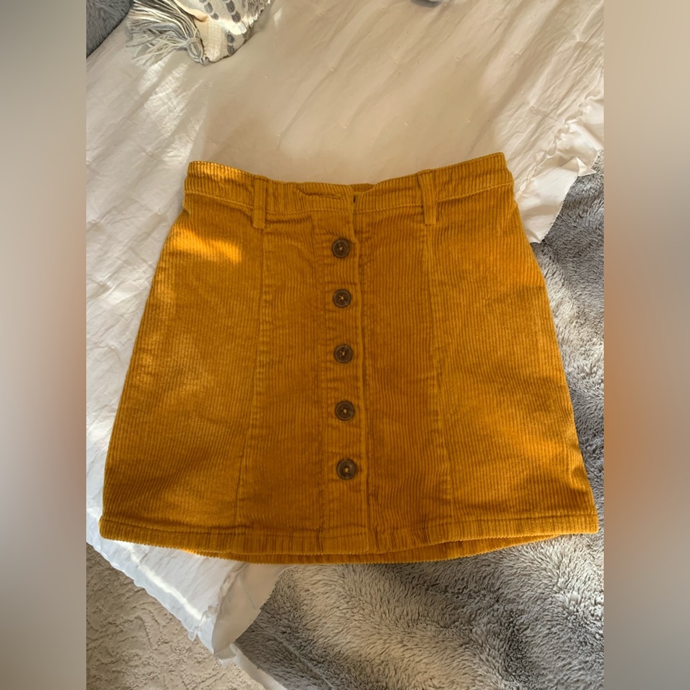 Bright yellow skirt